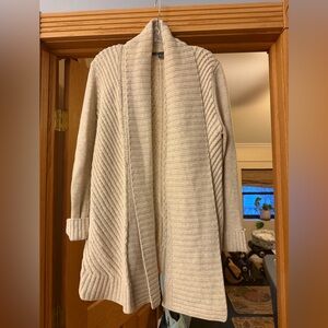 Vince Oatmeal colored open mid-length cardigan